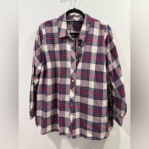 Talbots Red and Blue Plaid Casual Shirt 2XP